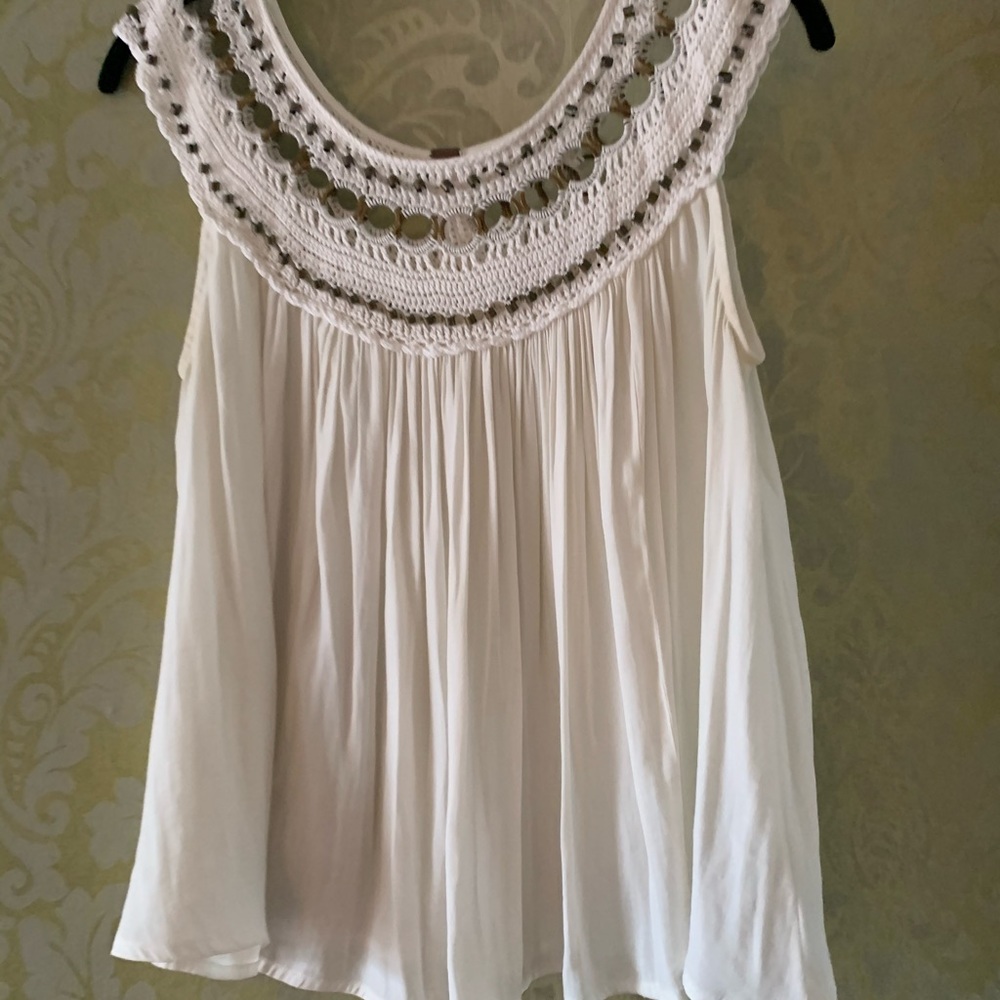 Free People Top with Metal neckline
